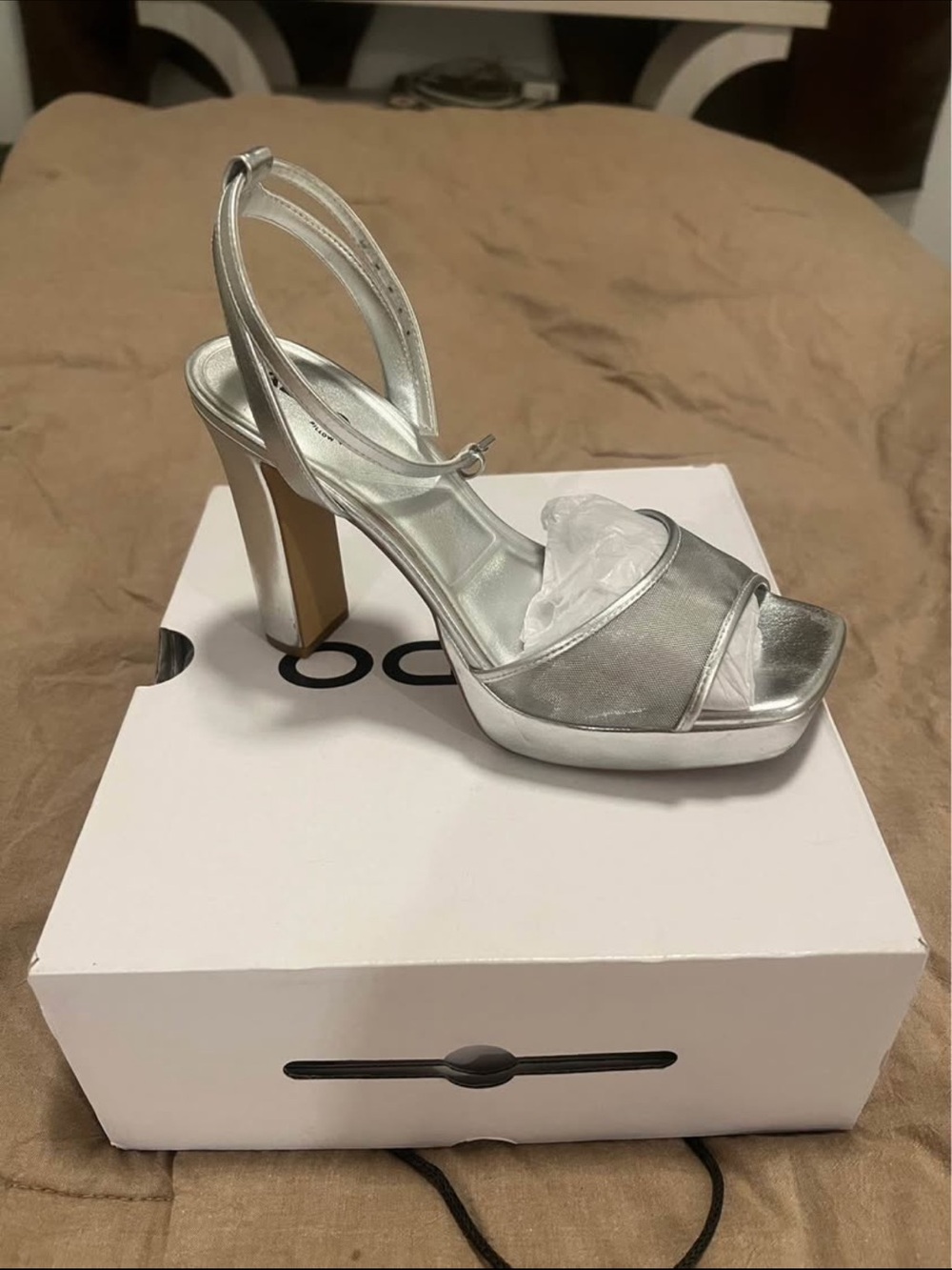 ALDO Silver Platform Heel🩶